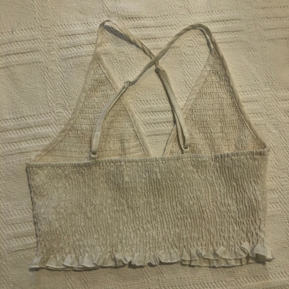 LF White Ruched Cropped Tank (S) - Picture 4 of 5